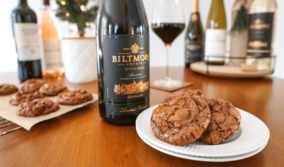 Biltmore Estate Limited Release Petite Sirah-Syrah paired with holiday cookies.